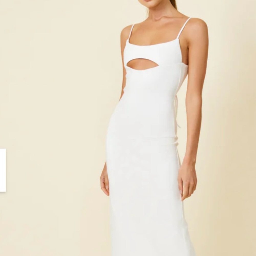 Line & Dot Flor Cut Out Midi Dress - Off White, Size M, NWT